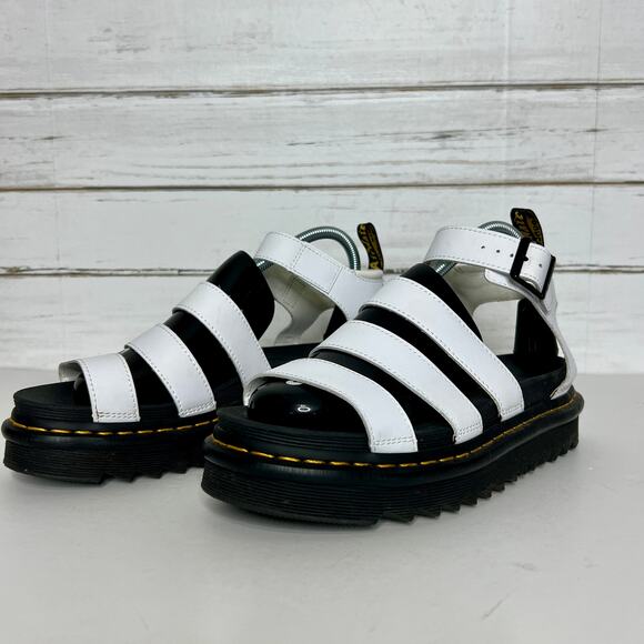Dr. Martens Blaire White Leather Sandal Shoe Size 9 - Picture 8 of 10